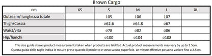 Moondi clothing brown cargo pants size guide