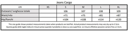 Moondi clothing cargo jeans cargo size guide, parkour and streetwear clothing