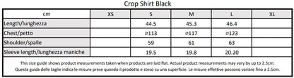 Moondi clothing crop shirt size guide, parkour and streetwear clothing