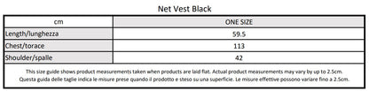 Moondi clothing net vest black size guide, parkour and streetwear clothing